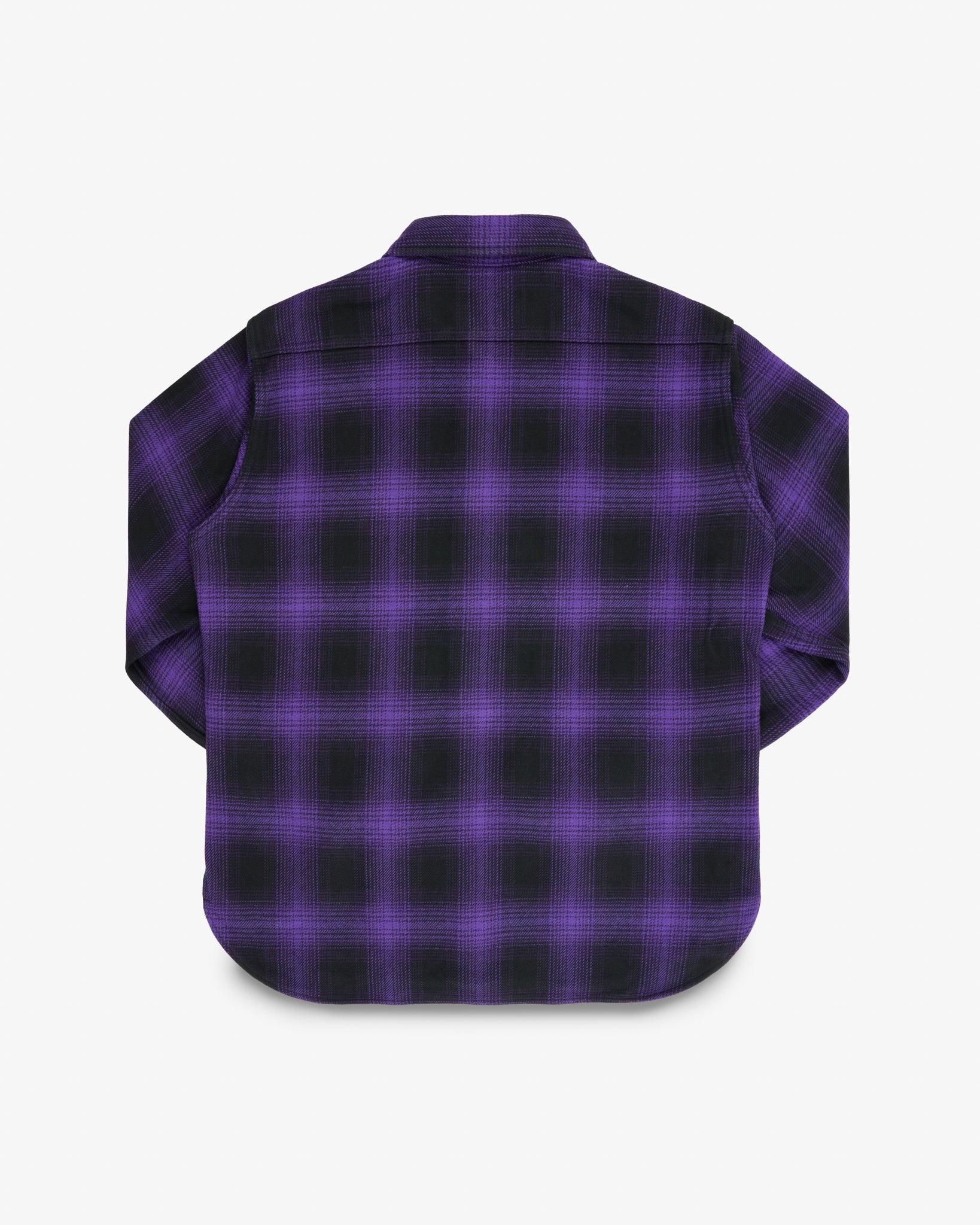 IHSH-265-PUR Ultra Heavy Flannel Ombré Check Work Shirt - Purple/Black - 5
