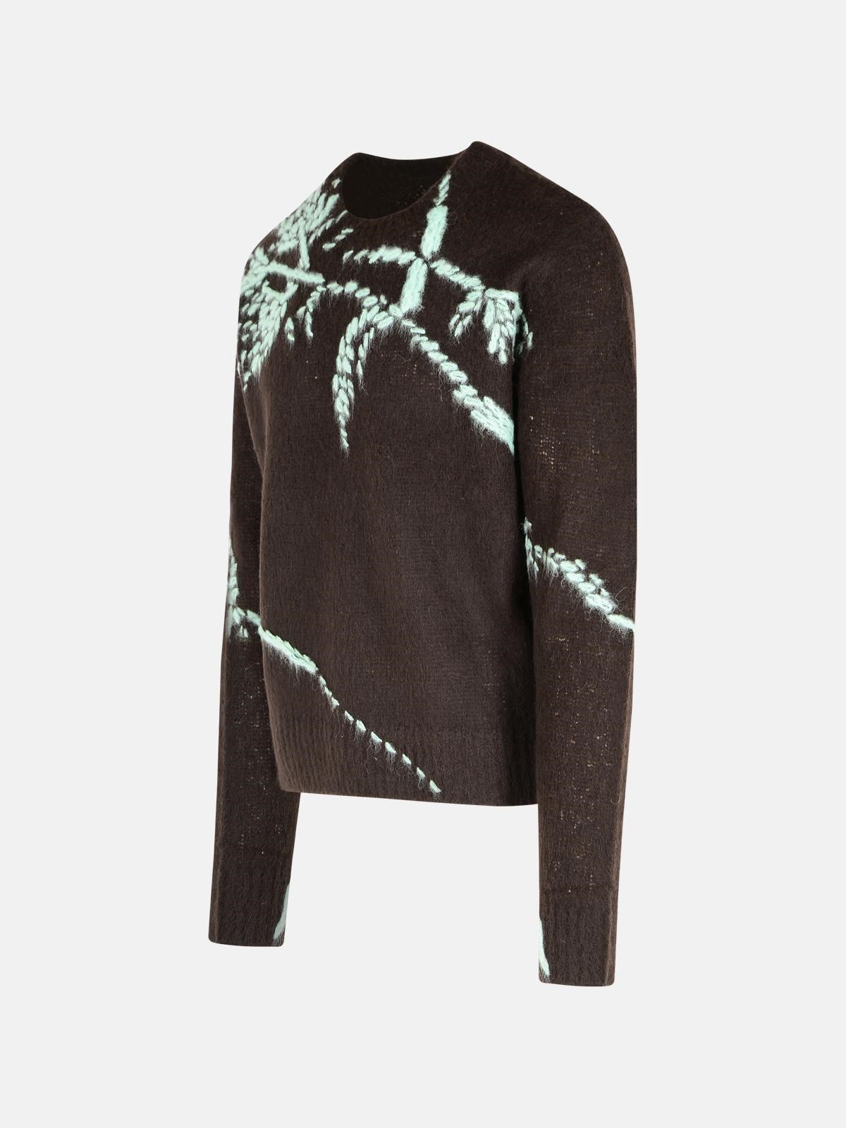 BROWN WOOL BLEND SWEATER - 2