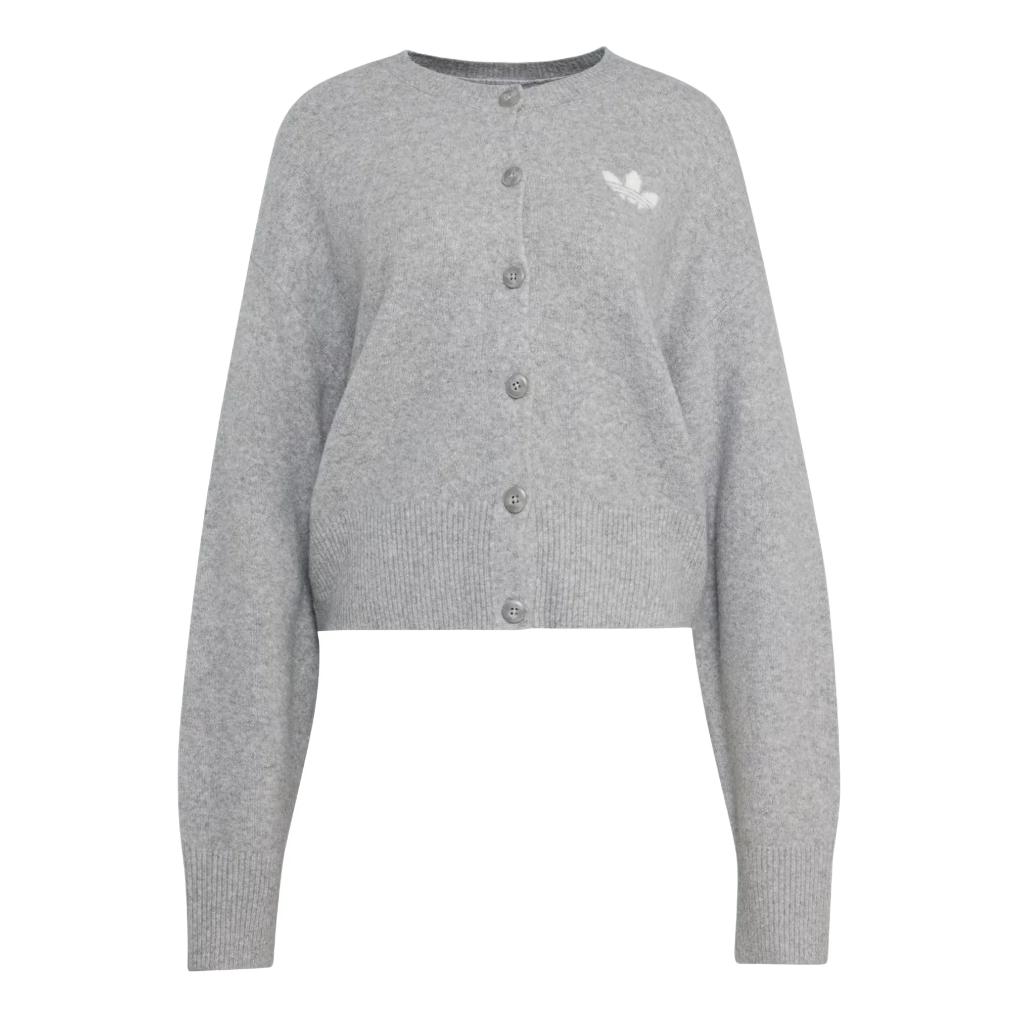 (WMNS) adidas Essentials Knit Cardigan Asia Sizing 'Medium Grey Heather' IA4457 - 1