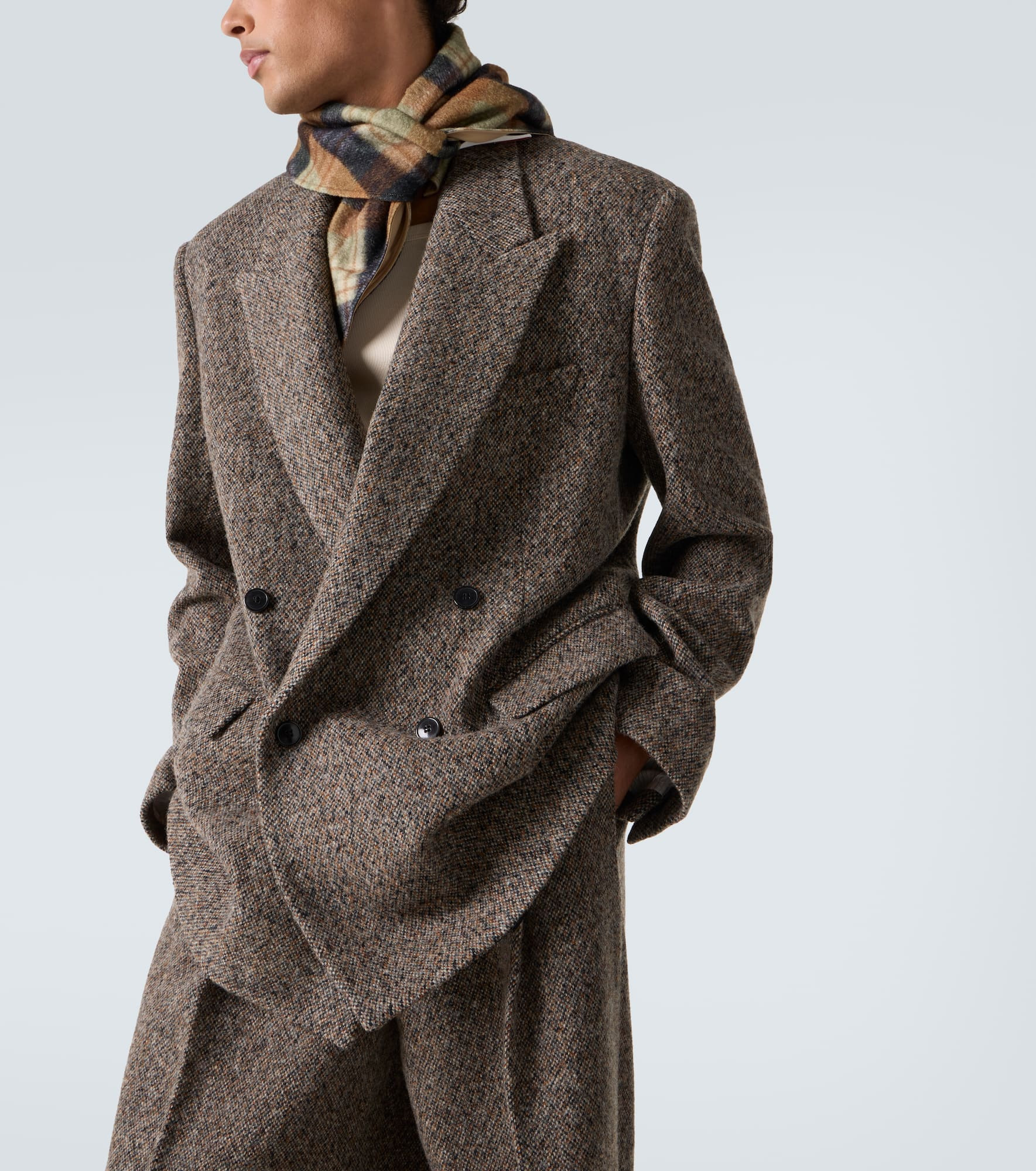 Oversized wool-blend tweed blazer - 6