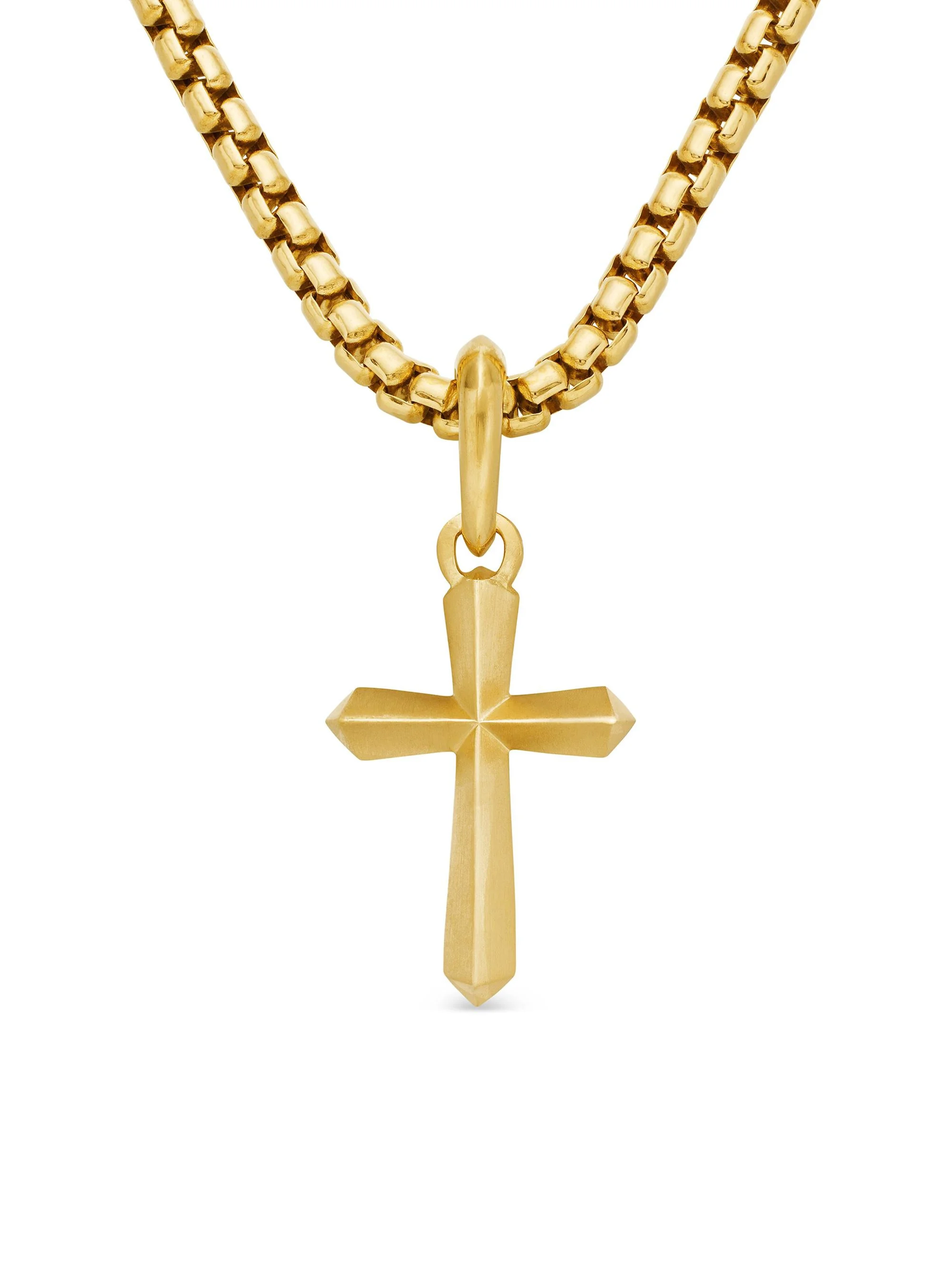 Men's Cross Amulet in 18K Yellow Gold, 19mm - Gold - 1