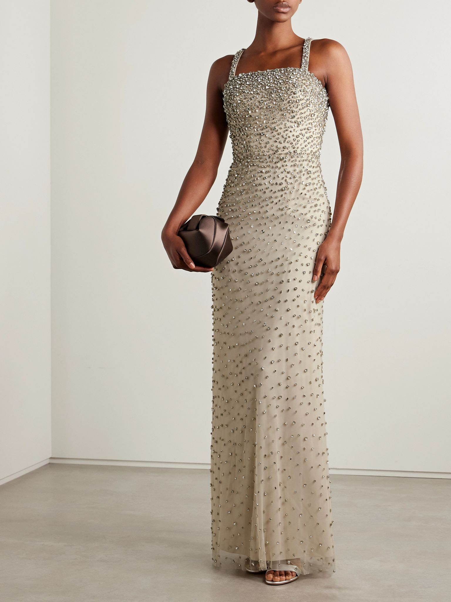 Cherry crystal-embellished tulle gown Neutral - 2
