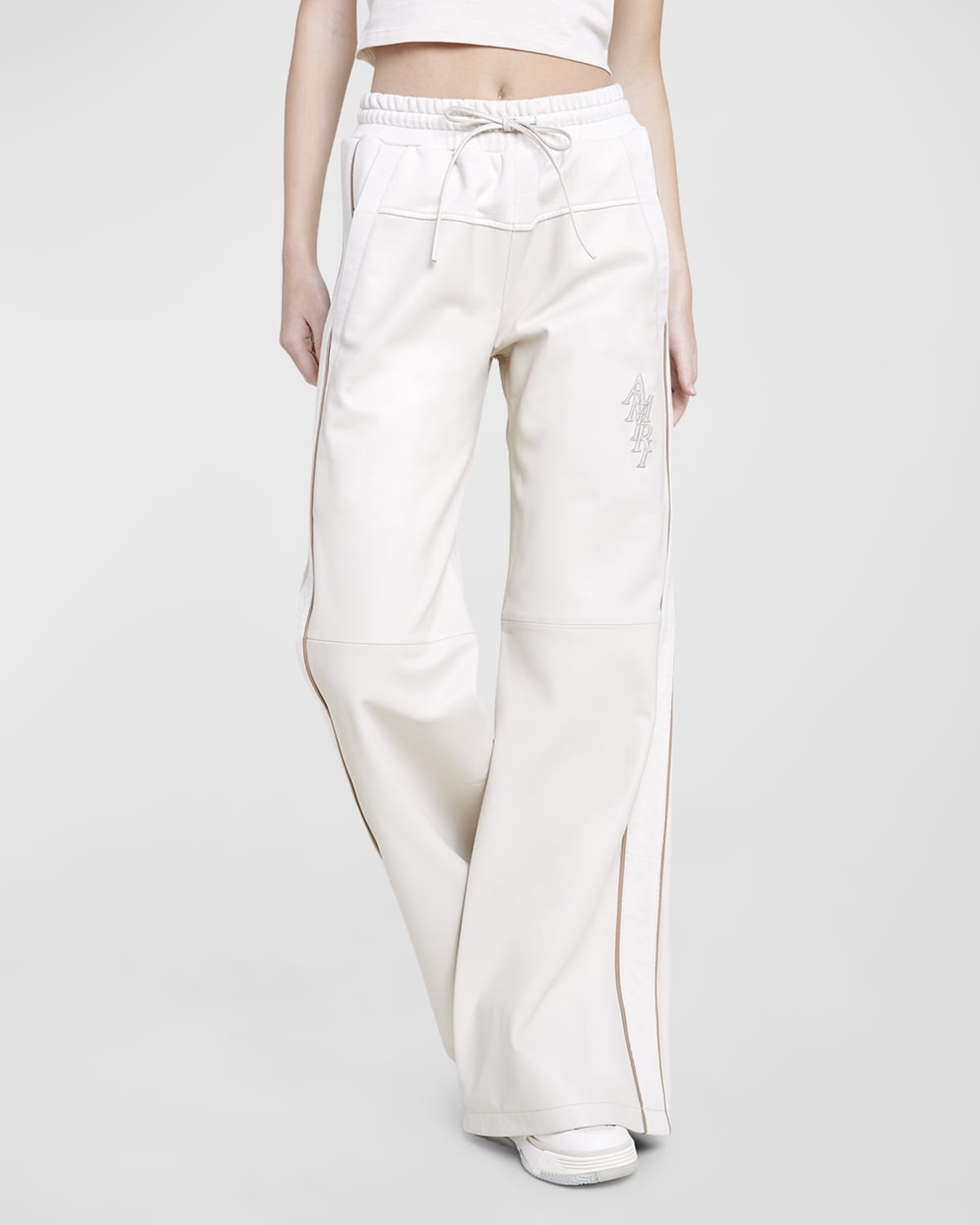 Amiri Stack Wide-Leg Hybrid Track Pants - 6