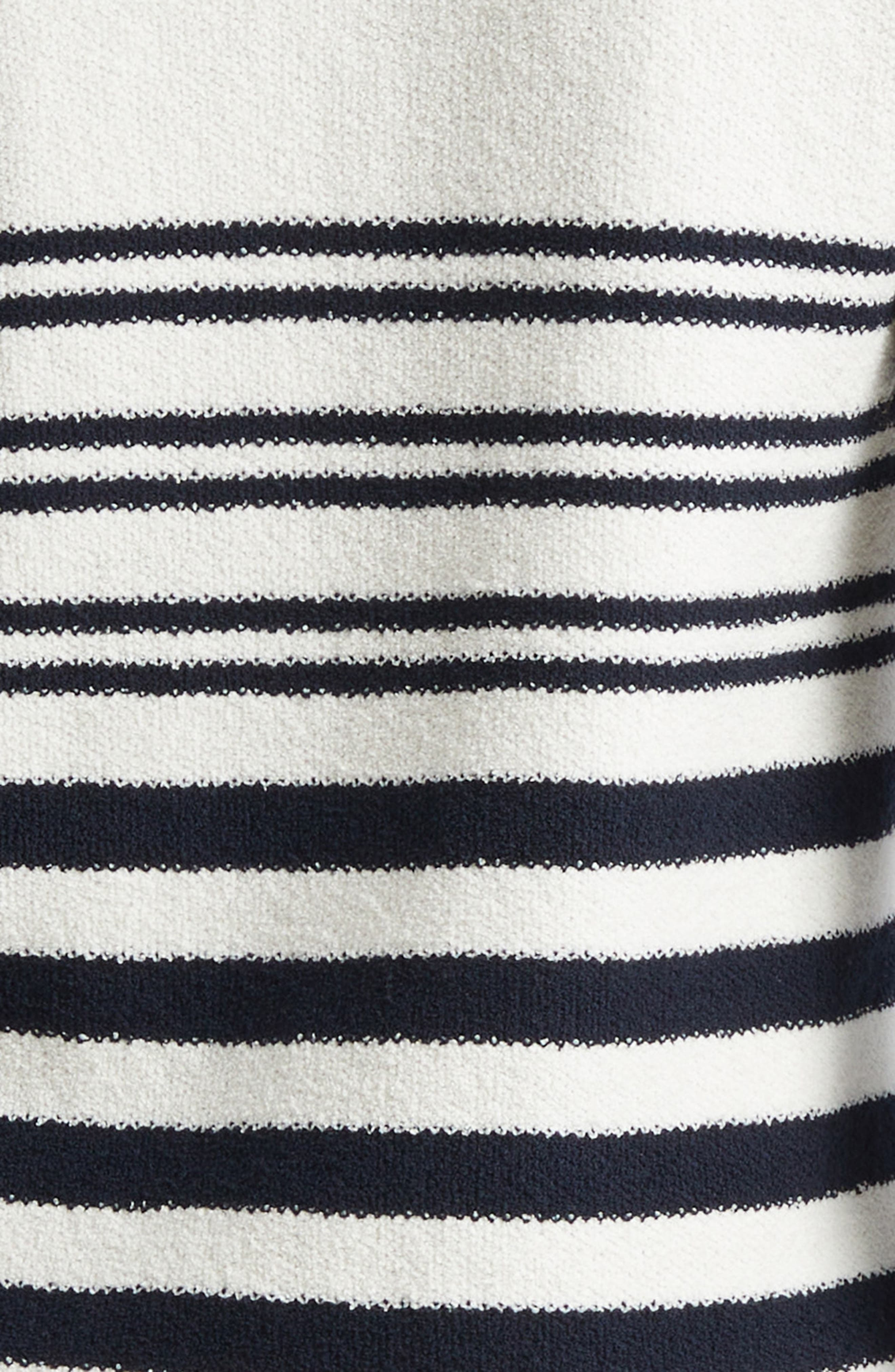 Veronica Beard Rielly Stripe Crewneck Sweater in Off White Navy at Nordstrom - 7