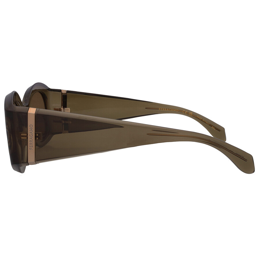 Salvatore Ferragamo Brown Oval Ladies Sunglasses SF2008S 320 55 - 5