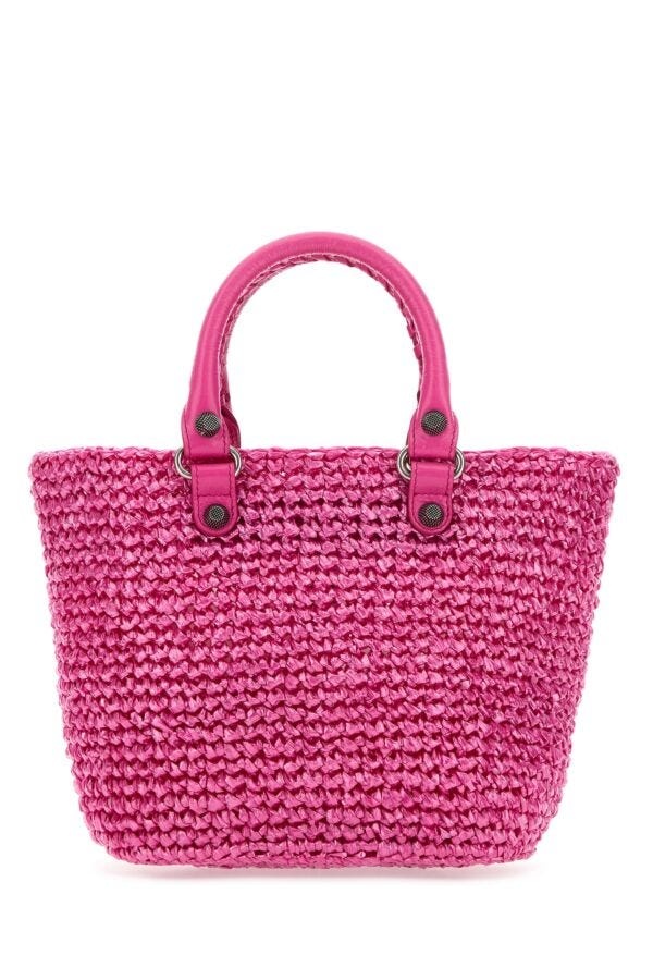 ハンドバッグ Balenciaga Fuchsia Raffia Small Le Cagole Panier Handbag Balenciaga Small Le Cagole Panier Tote Bag | Pink | FARFETCH