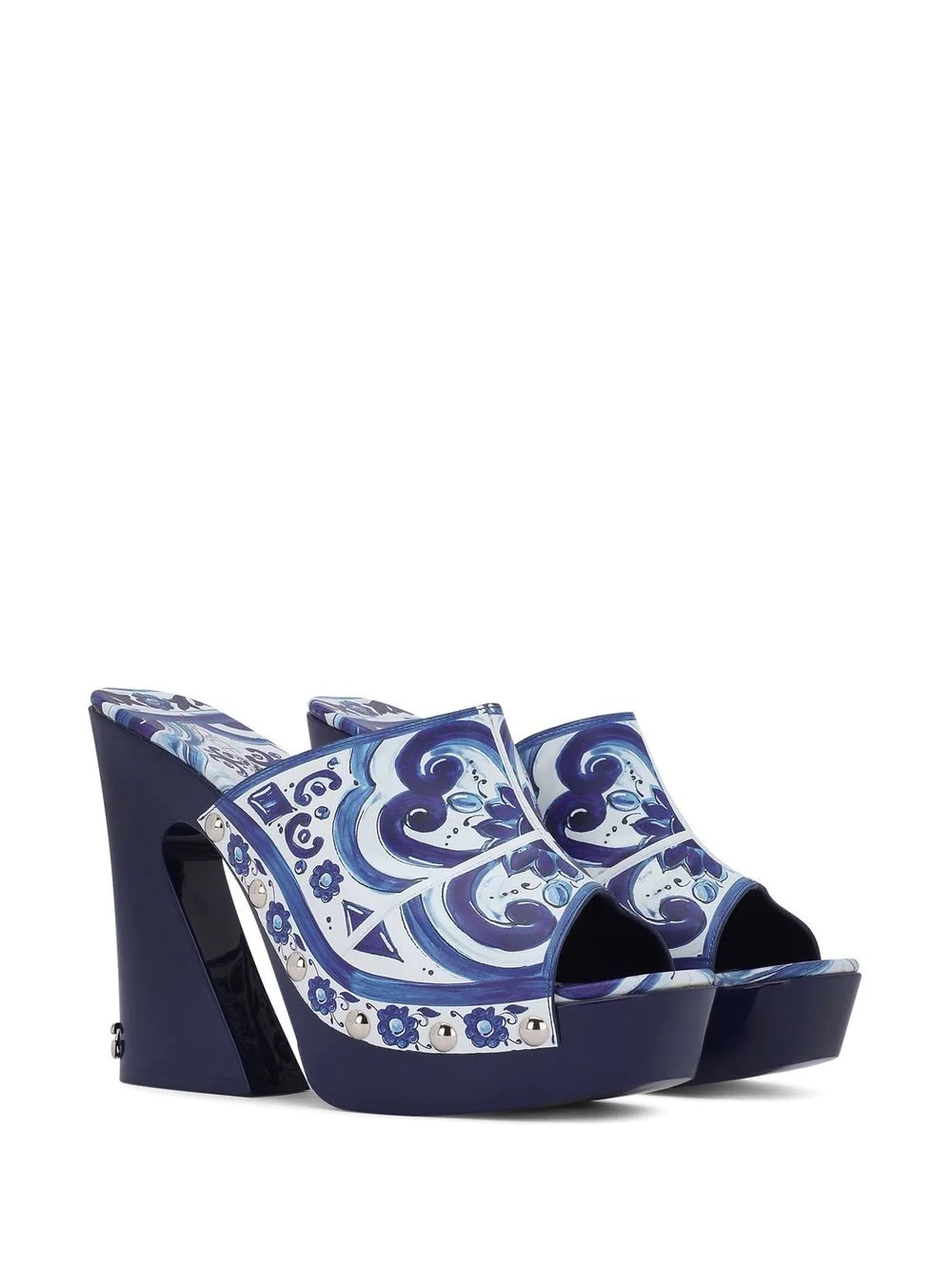 Majolica-print mules - 2