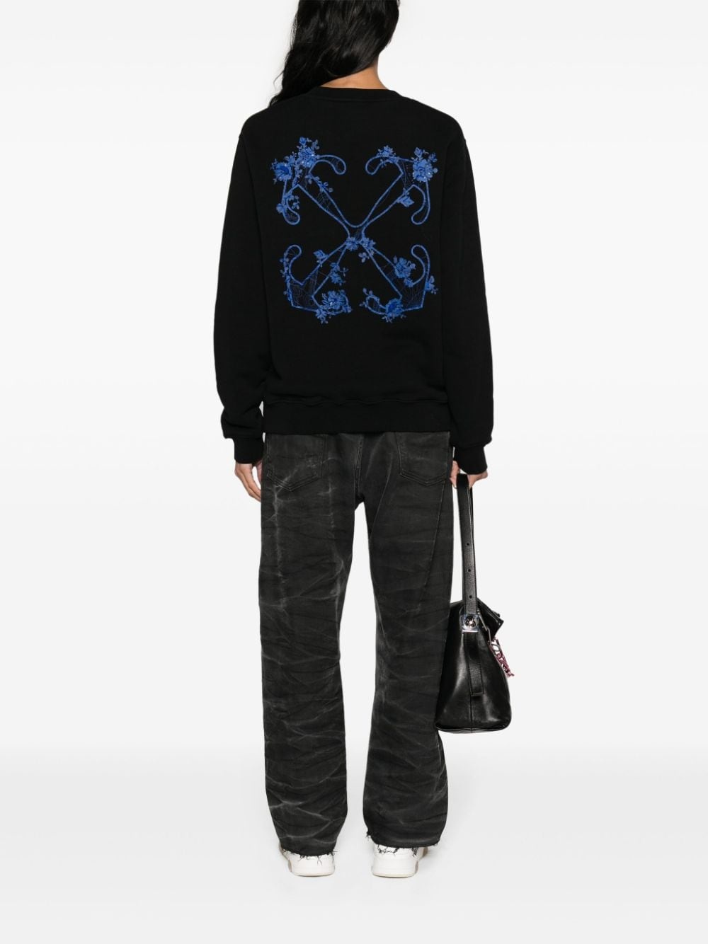 Arrows floral-embroidered cotton sweatshirt - 2