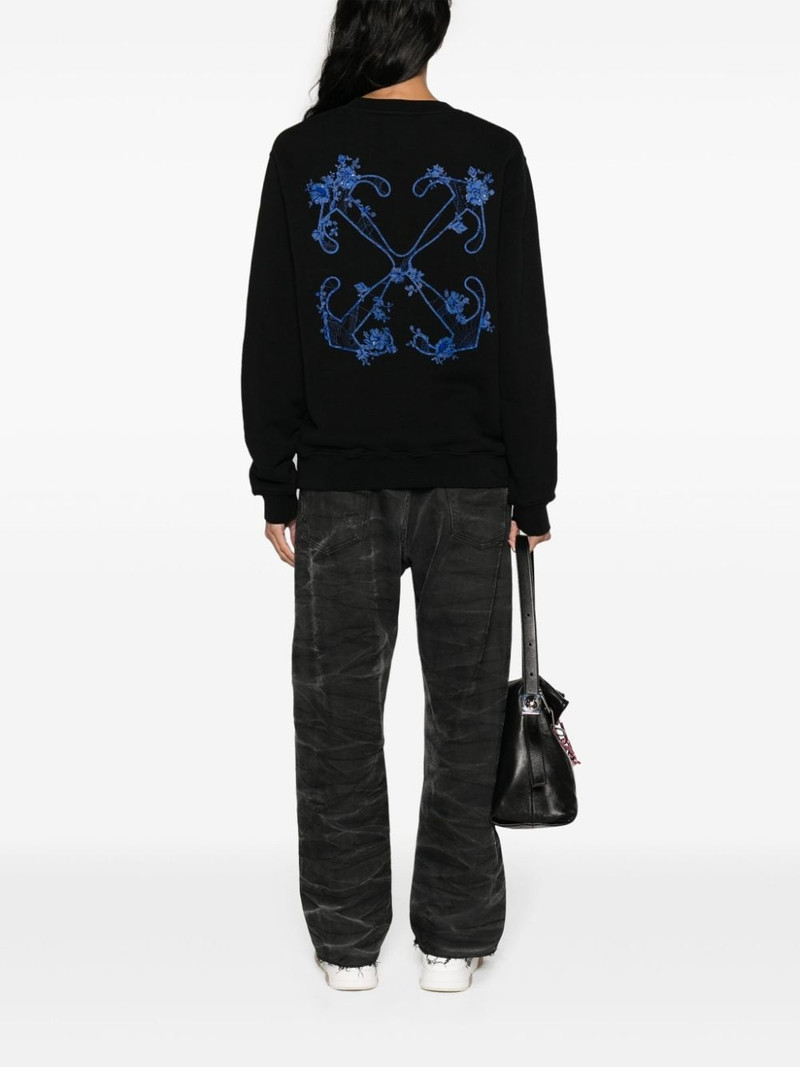 Off-White Arrows floral-embroidered cotton sweatshirt outlook