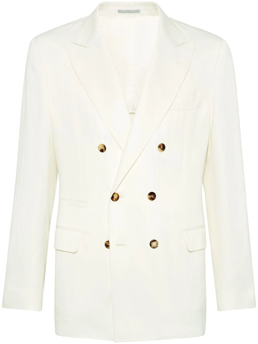 Linen blend double-breasted jacket - 1