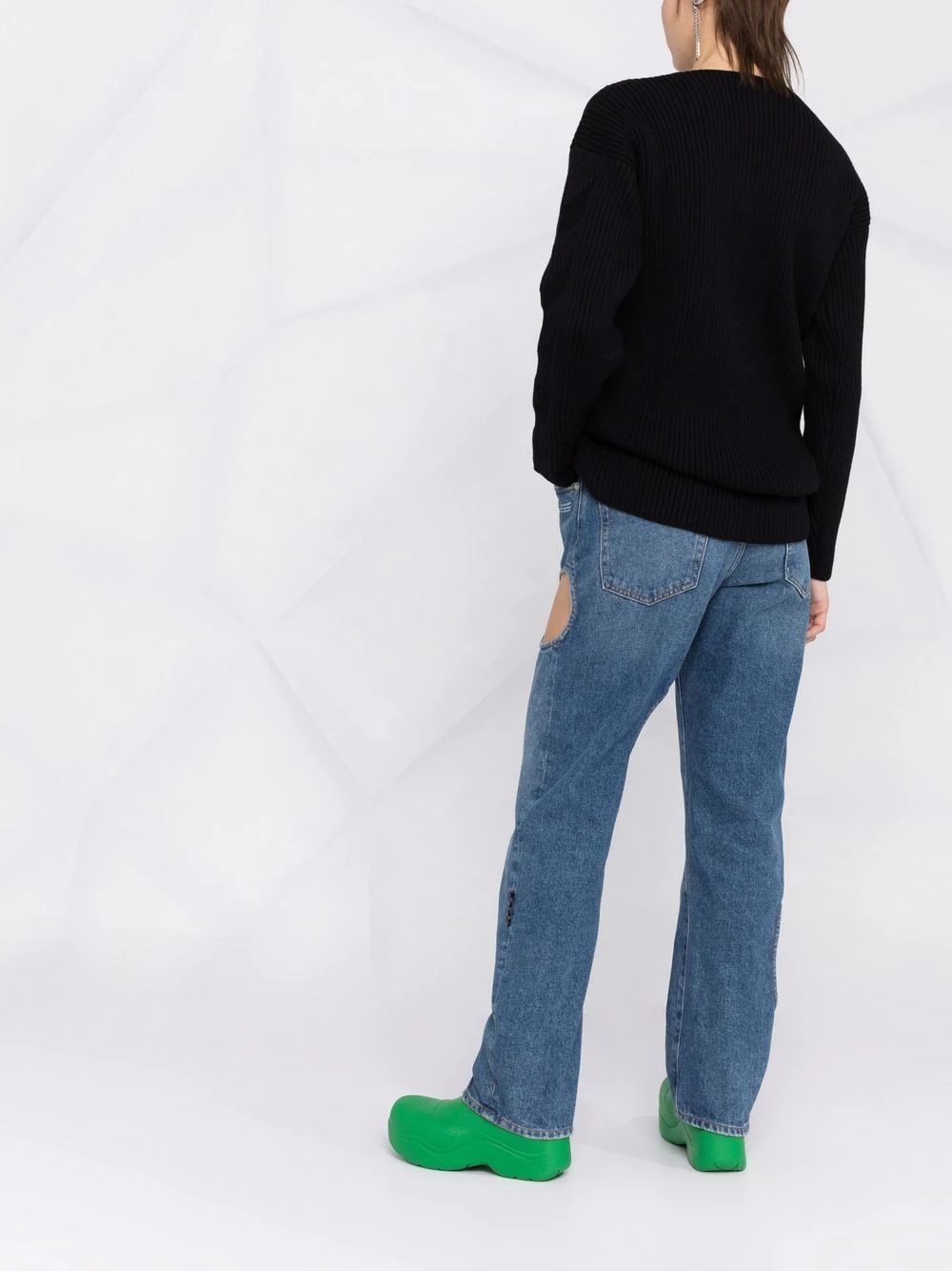 ribbed-knit wool jumper - 6