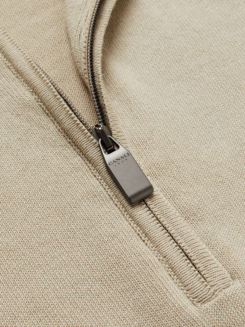 Slim-Fit Cotton Half-Zip Sweater 5