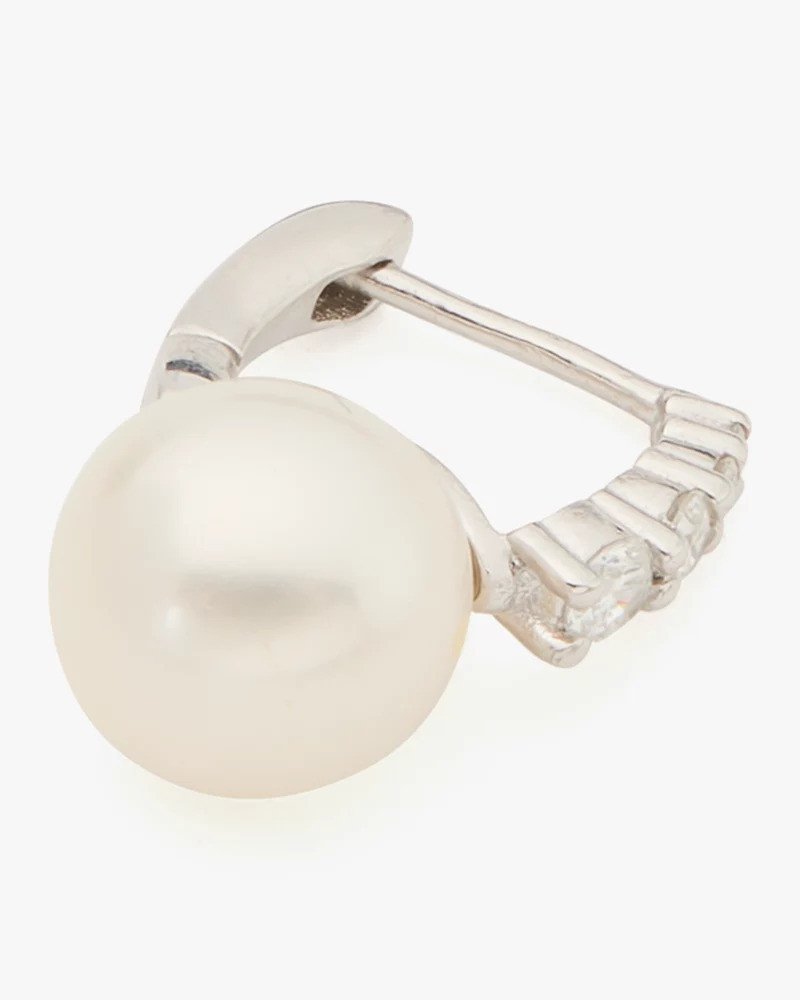Kate Spade Fine Meant To Be Pearl & Diamond Huggies 4