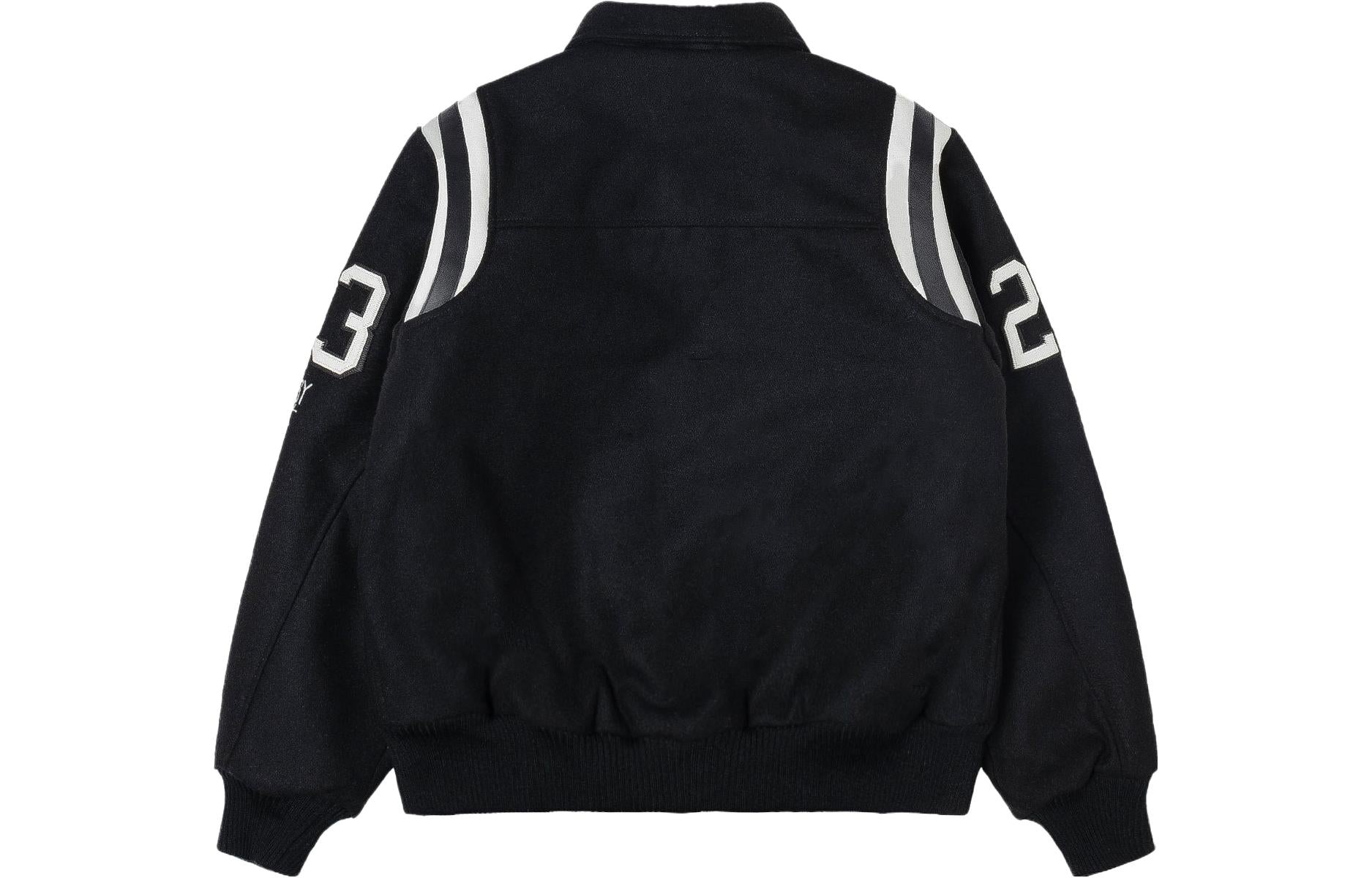 Stussy 80 Wool Varsity Jacket 'Black' 115713 - 2