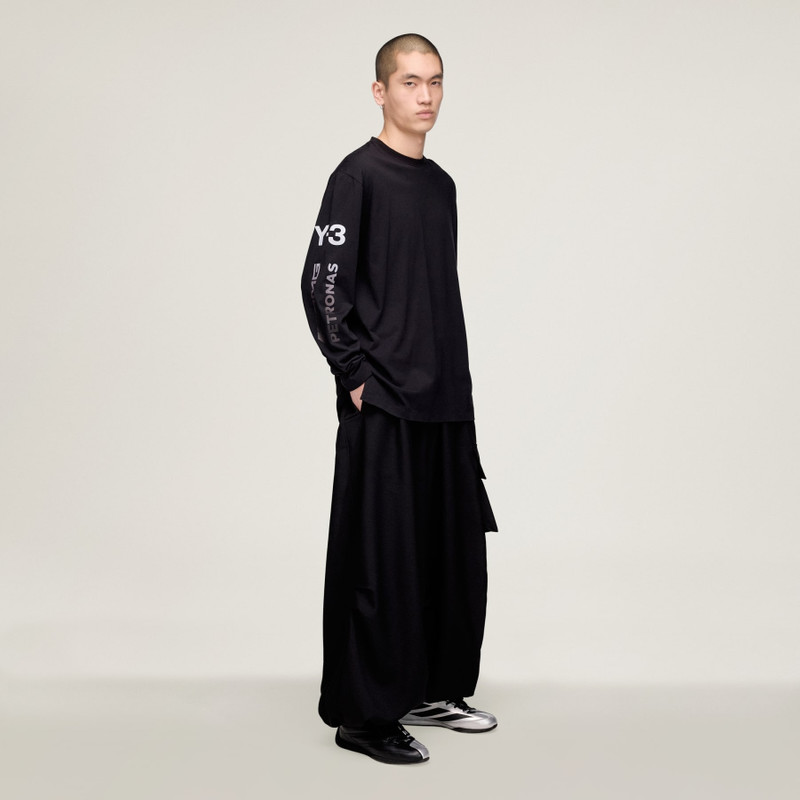 Y-3 MERCEDES CHAOS LOGO LONG SLEEVE TEE 5