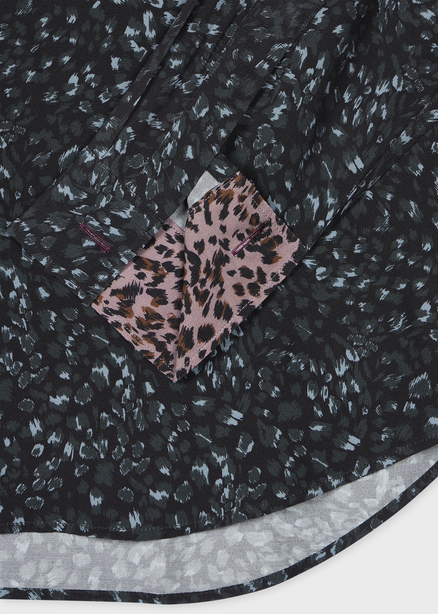 Slim-Fit Navy 'Leopard' Concealed-Placket Shirt - 2