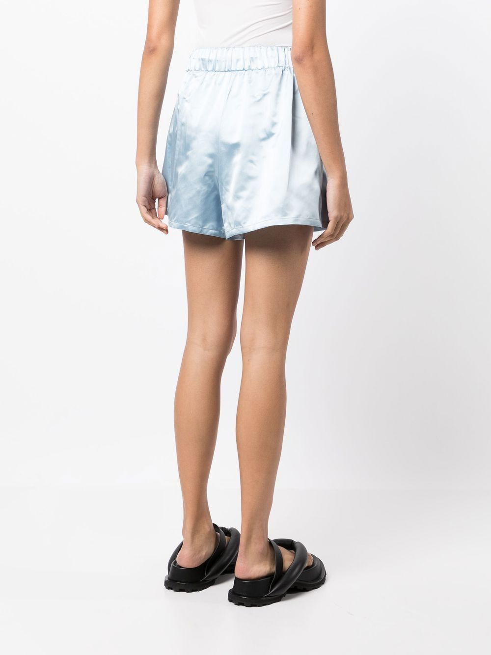 elasticated high-waisted silk shorts - 4