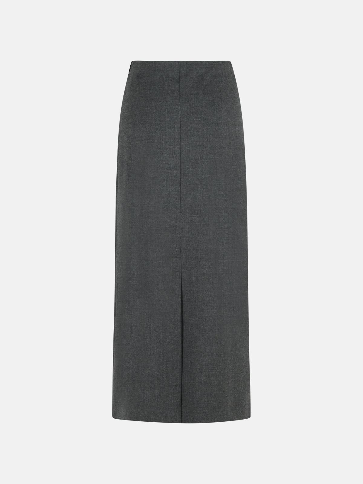 'SAMOS' GRAPHITE VIRGIN WOOL SKIRT - 3