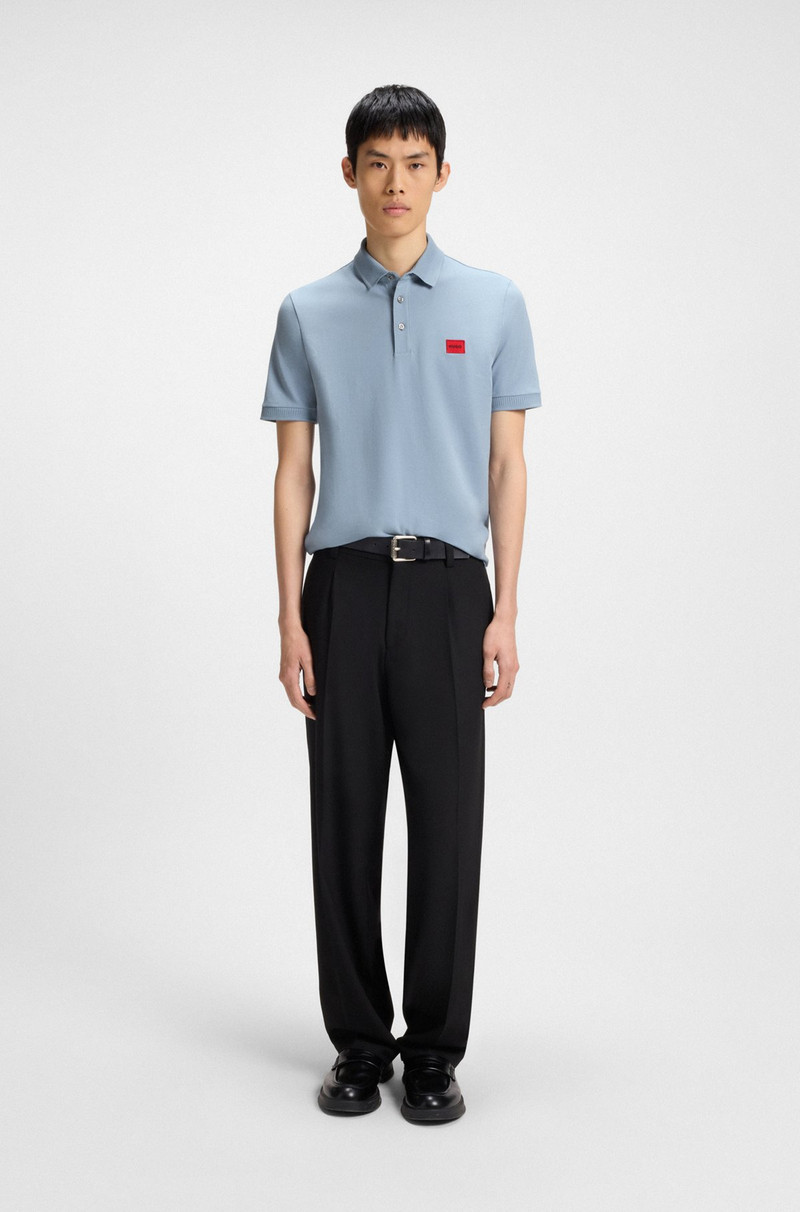 HUGO COTTON-PIQUÉ SLIM-FIT POLO SHIRT WITH LOGO LABEL outlook