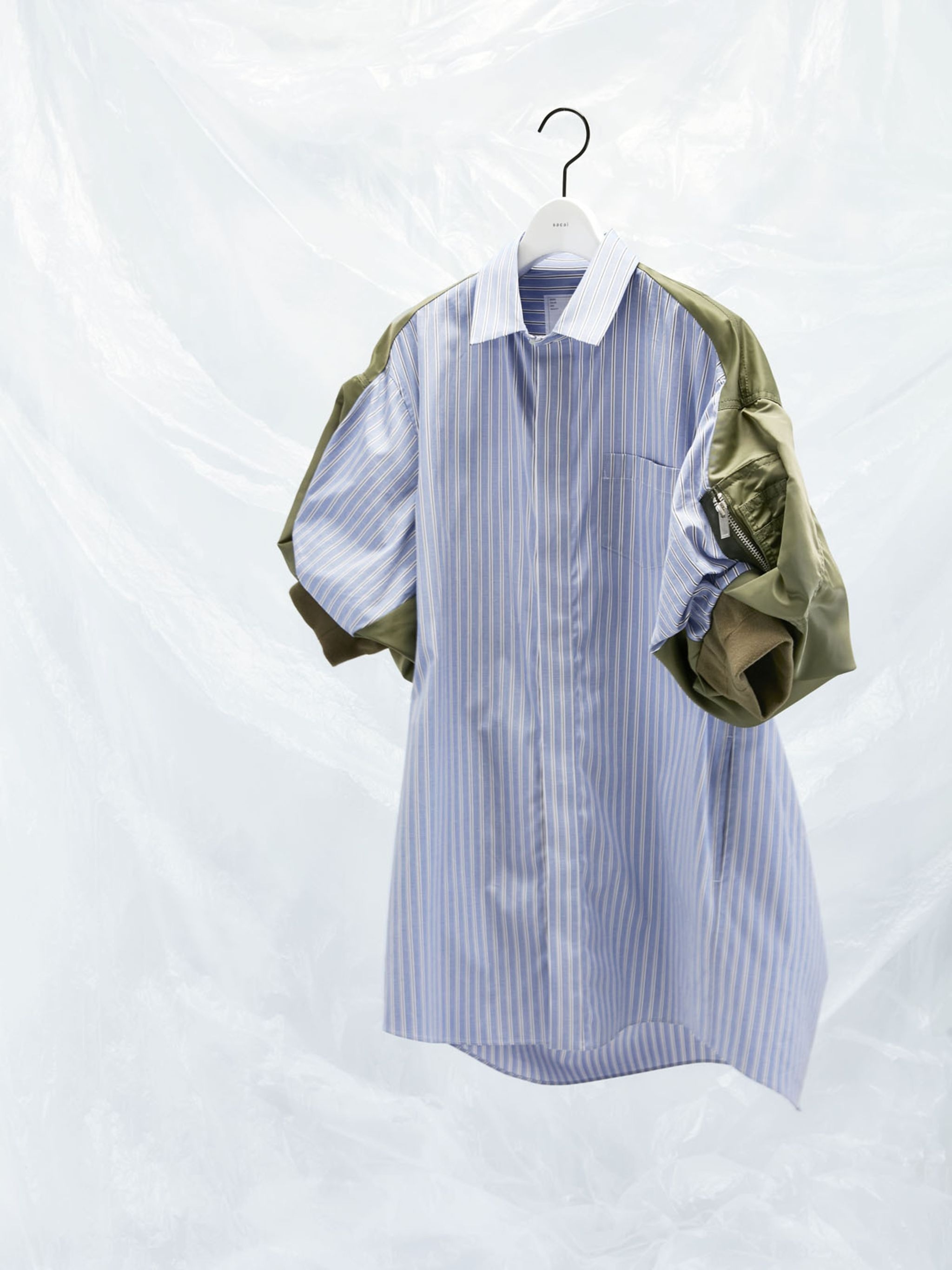 【Sacai】Cotton Poplin x Nylon Twill Dress sacai Cotton Poplin x Nylon Twill Dress | REVERSIBLE