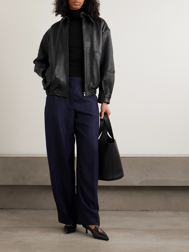 NOUR HAMMOUR Doran Paneled Textured-leather Jacket outlook