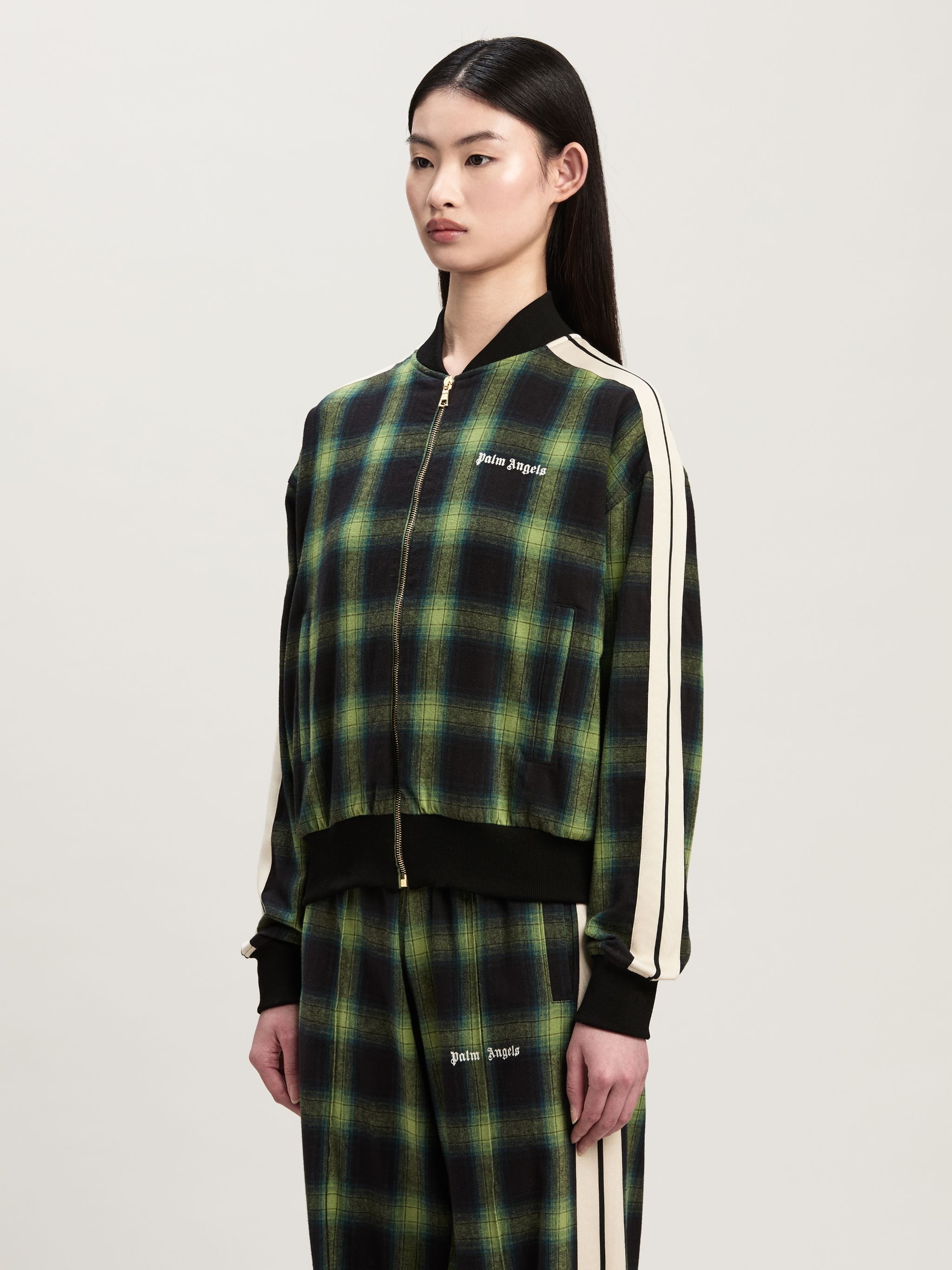 Checked Bomber Jacket - 4
