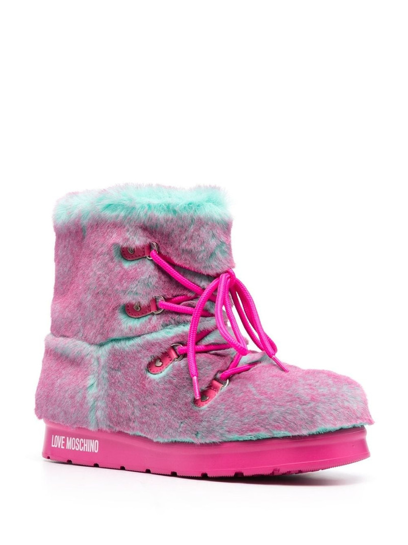 Moschino two-tone faux-fur boots outlook