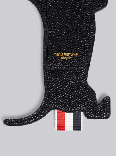 Thom Browne Black Pebbled Hector Icon Luggage Tag outlook