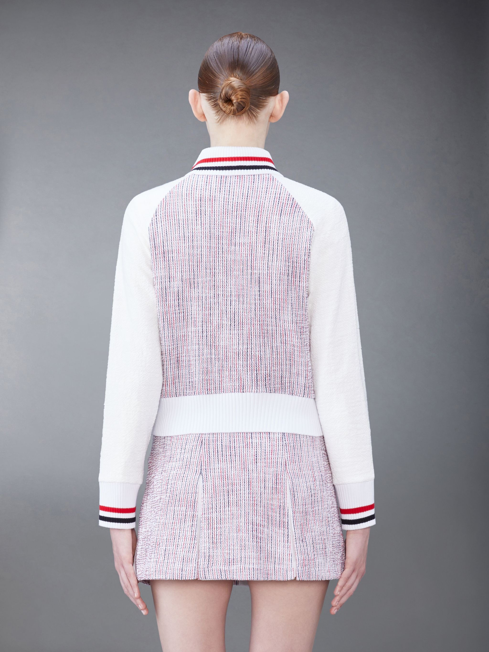 RWB stripe-print tweed jacket - 2