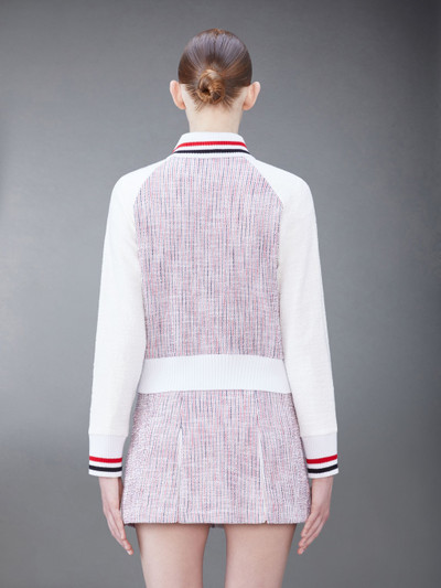 Thom Browne RWB stripe-print tweed jacket outlook