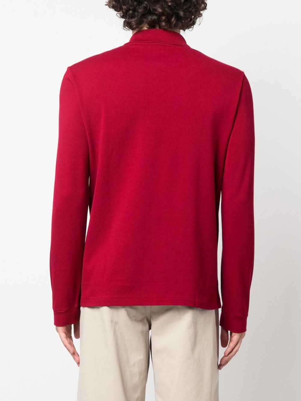 logo-patch long-sleeve cotton polo shirt - 4