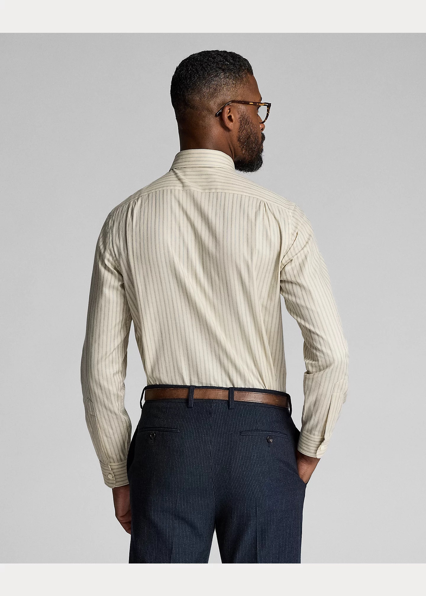 Slim Fit Striped Dobby Shirt - 4