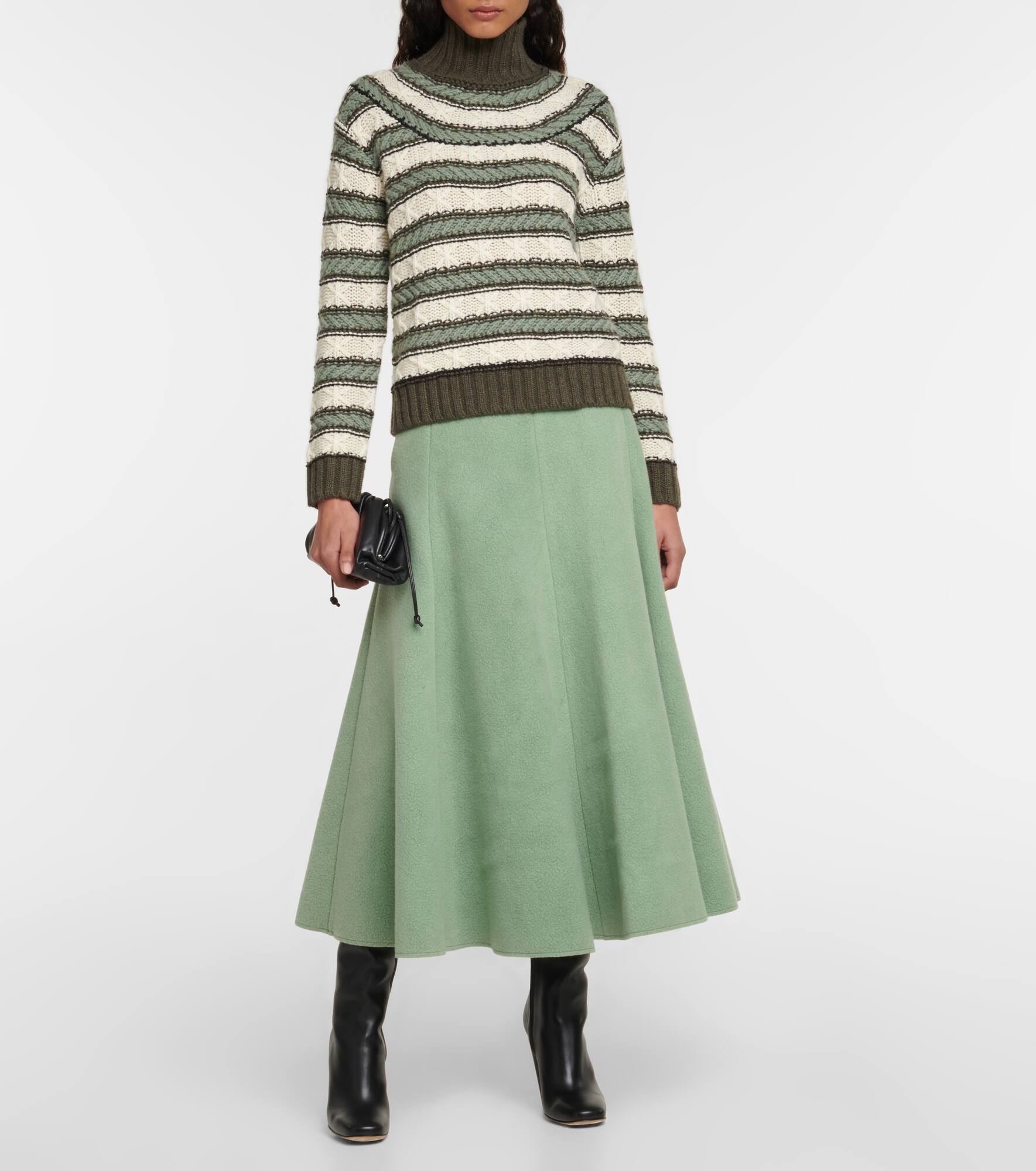 Striped cashmere turtleneck sweater - 2
