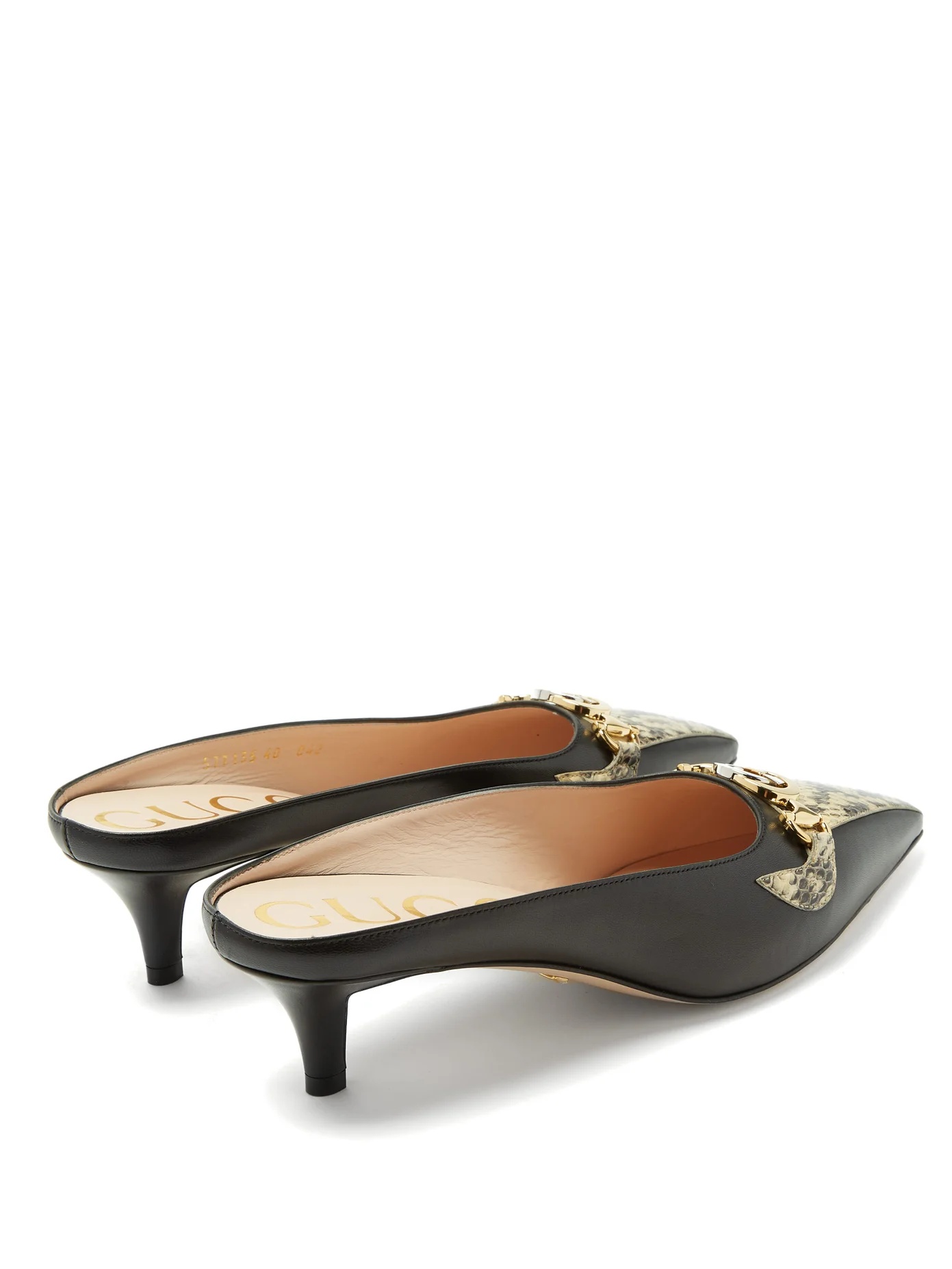 Zumi elaphe-panel leather mules - 5