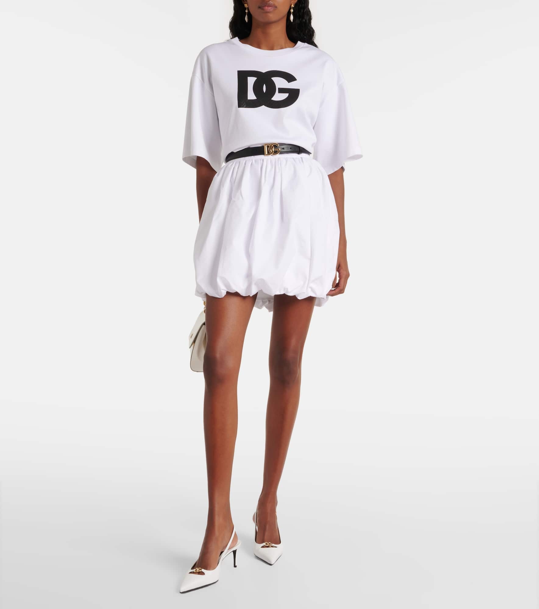 High-rise cotton poplin miniskirt - 2
