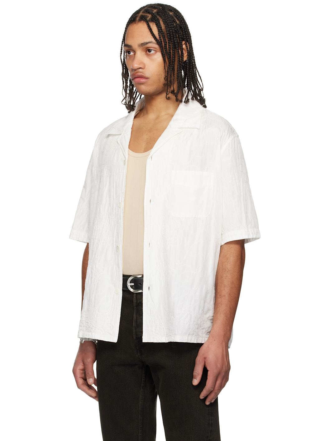 White Heusen Short Sleeve Shirt - 4