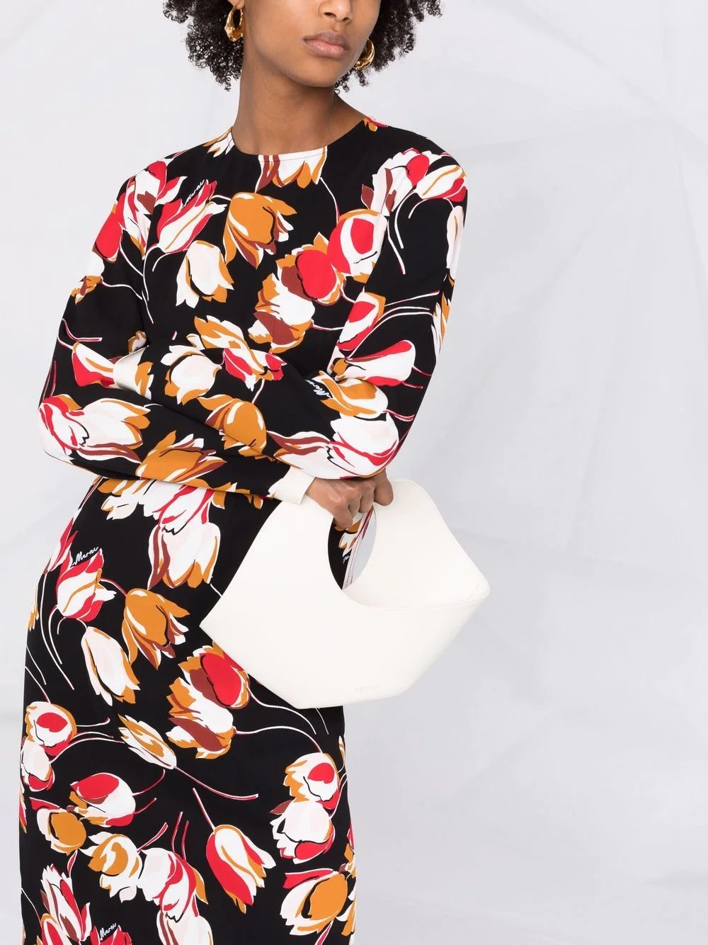 abstract-print long-sleeve dress - 5