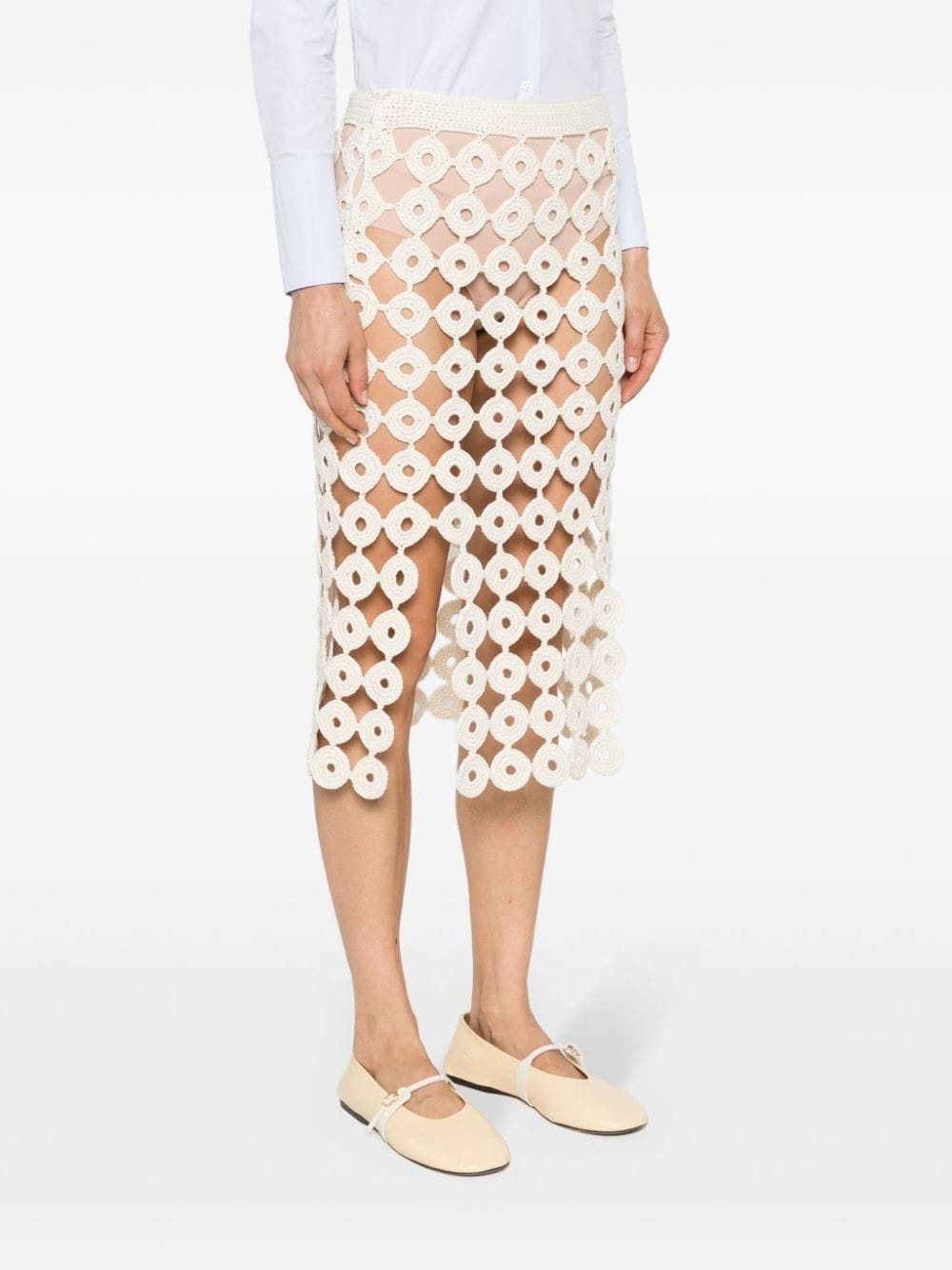 Stanza crochet-knit midi skirt - 3