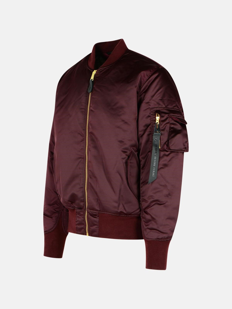 ALPHA INDUSTRIES 'MA-1 BASE FILGHT' DARK CHERRY NYLON BOMBER JACKET outlook