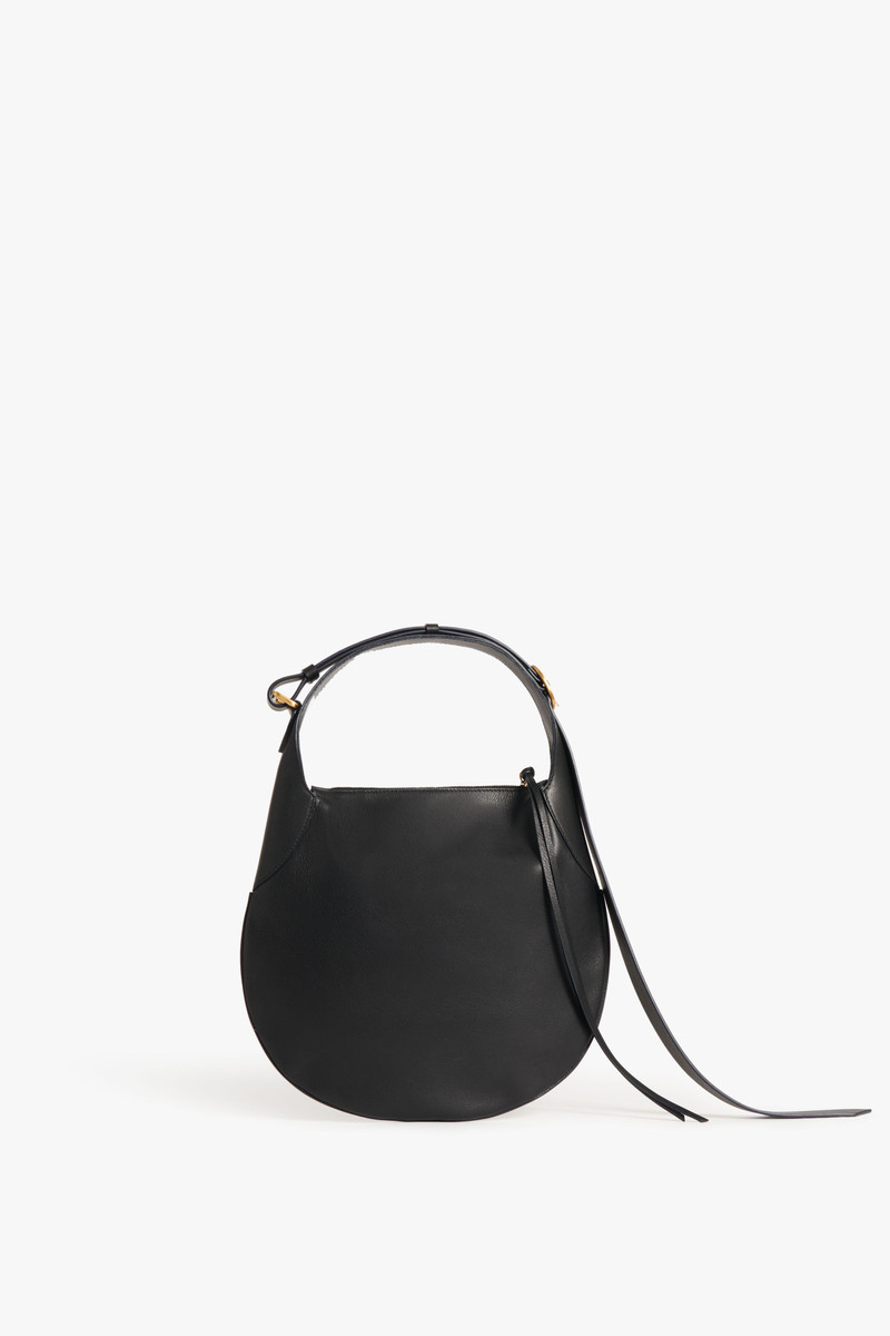Small Half Moon Bag In Black Leather 1