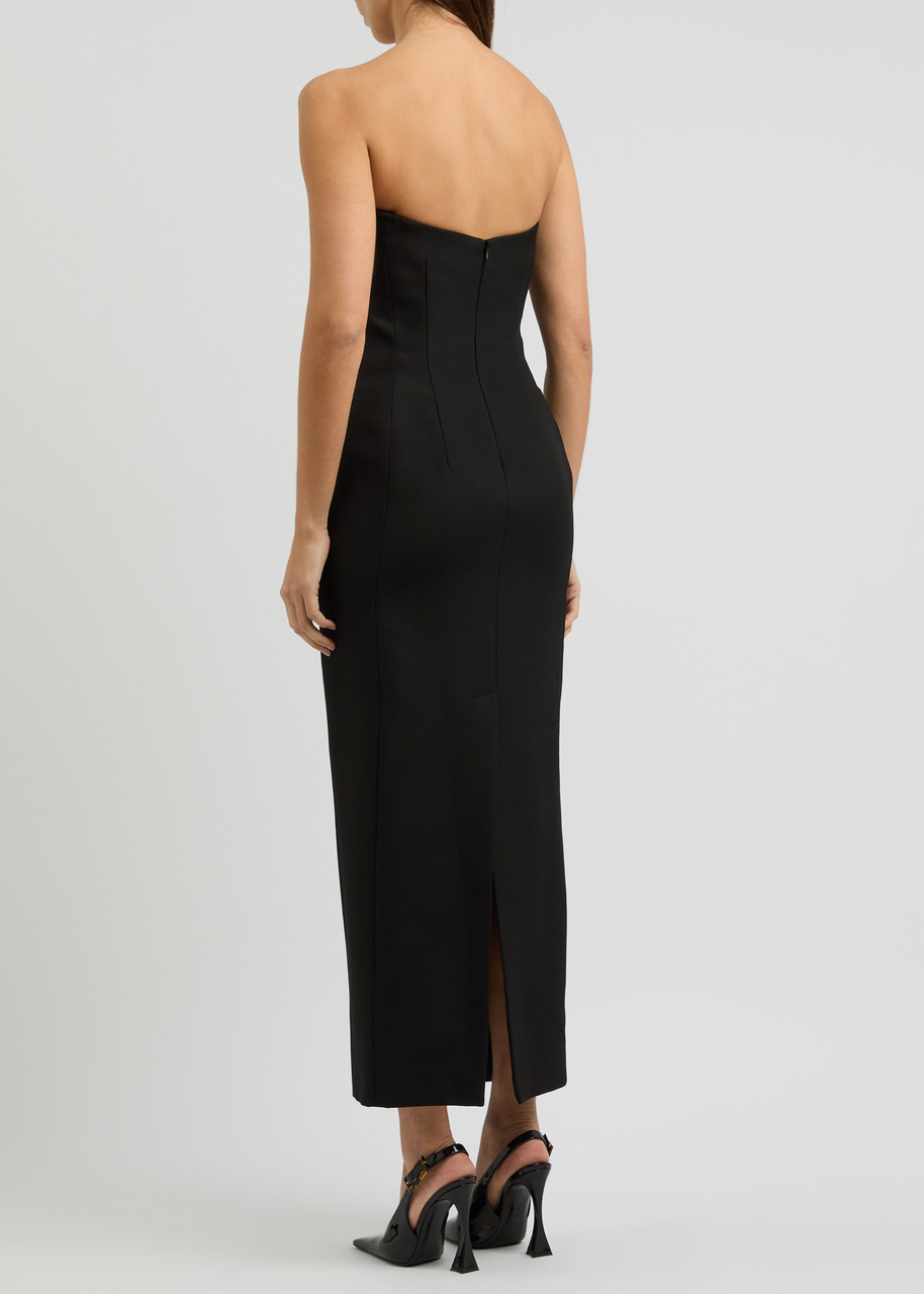 Khaite Yao Strapless Woven Midi Dress - 3