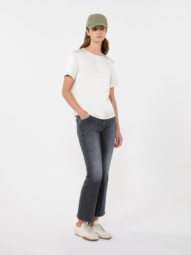 WEEKEND Max Mara Satin and jersey T-shirt - ECRU outlook