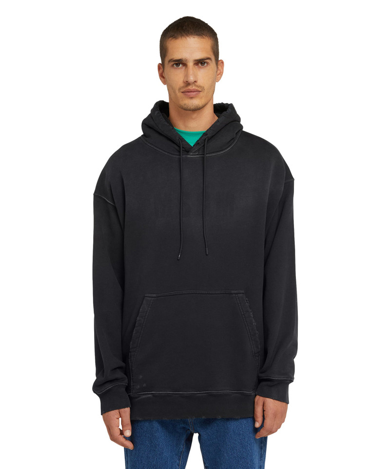 MSGM Cotton hooded sweatshirt with MSGM large logo print outlook