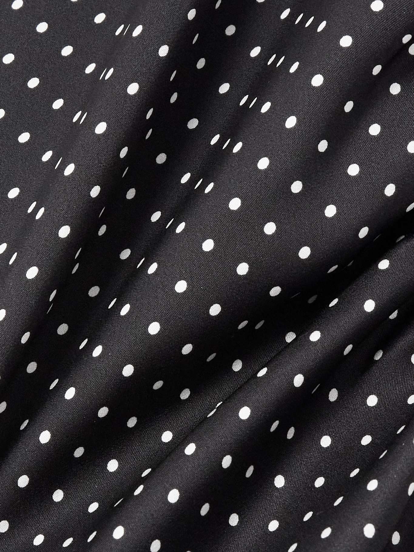 Gathered polka-dot silk-blend midi dress - 4