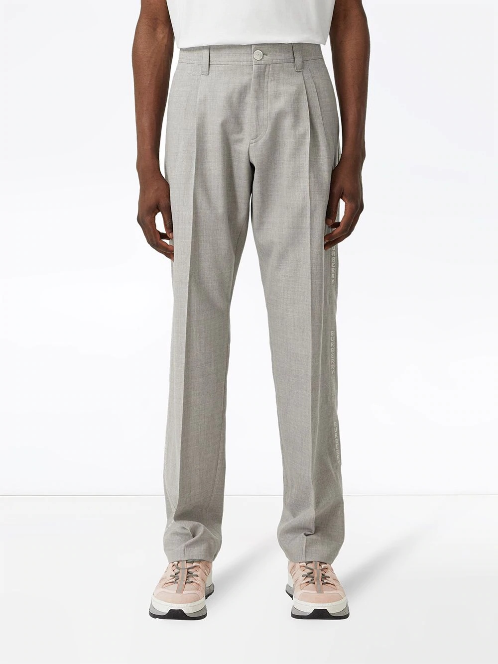 logo-panel tailored trousers - 3