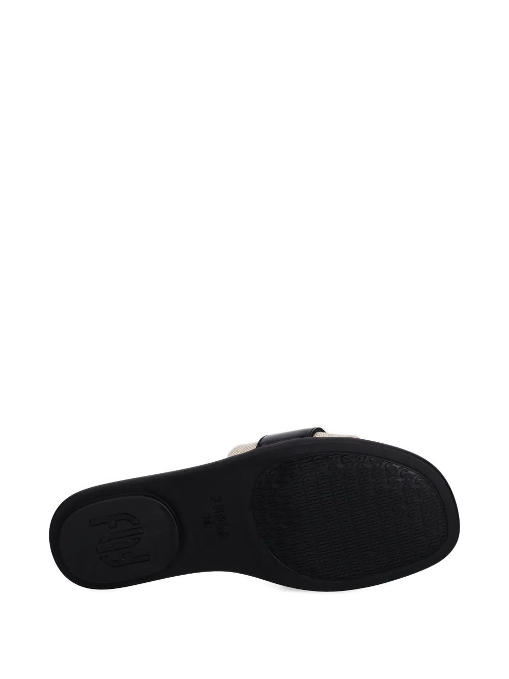 logo-plaque leather slides - 4