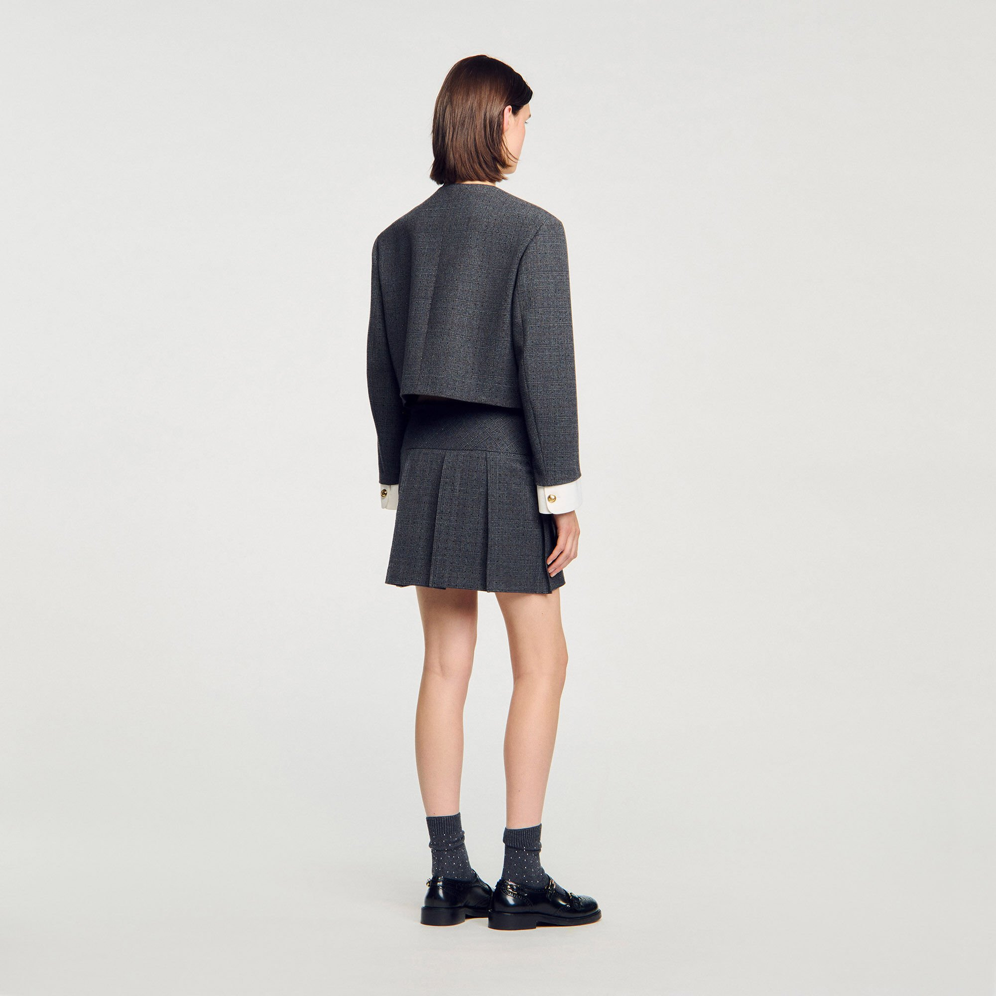 MINI RHINESTONE SUIT SKIRT - 5