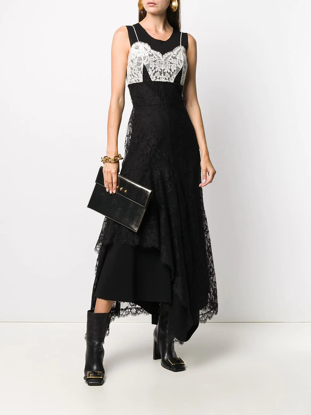 panelled lace dress - 2