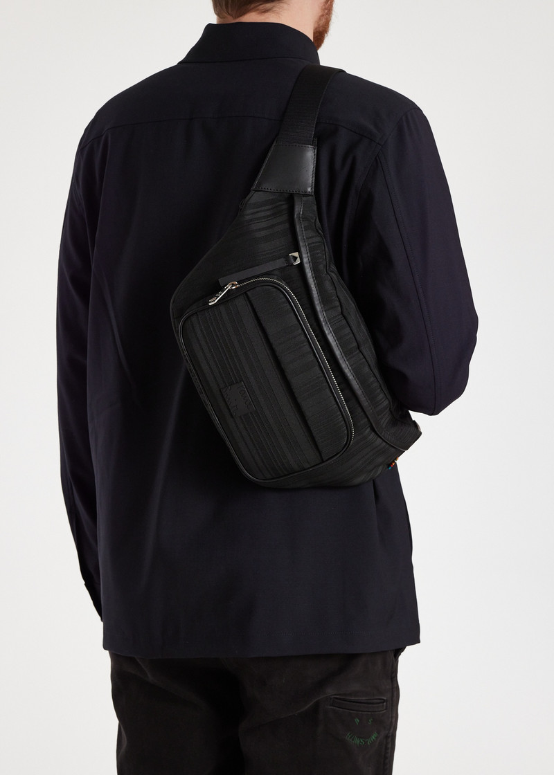 Black Shadow Stripe Bum Bag 6