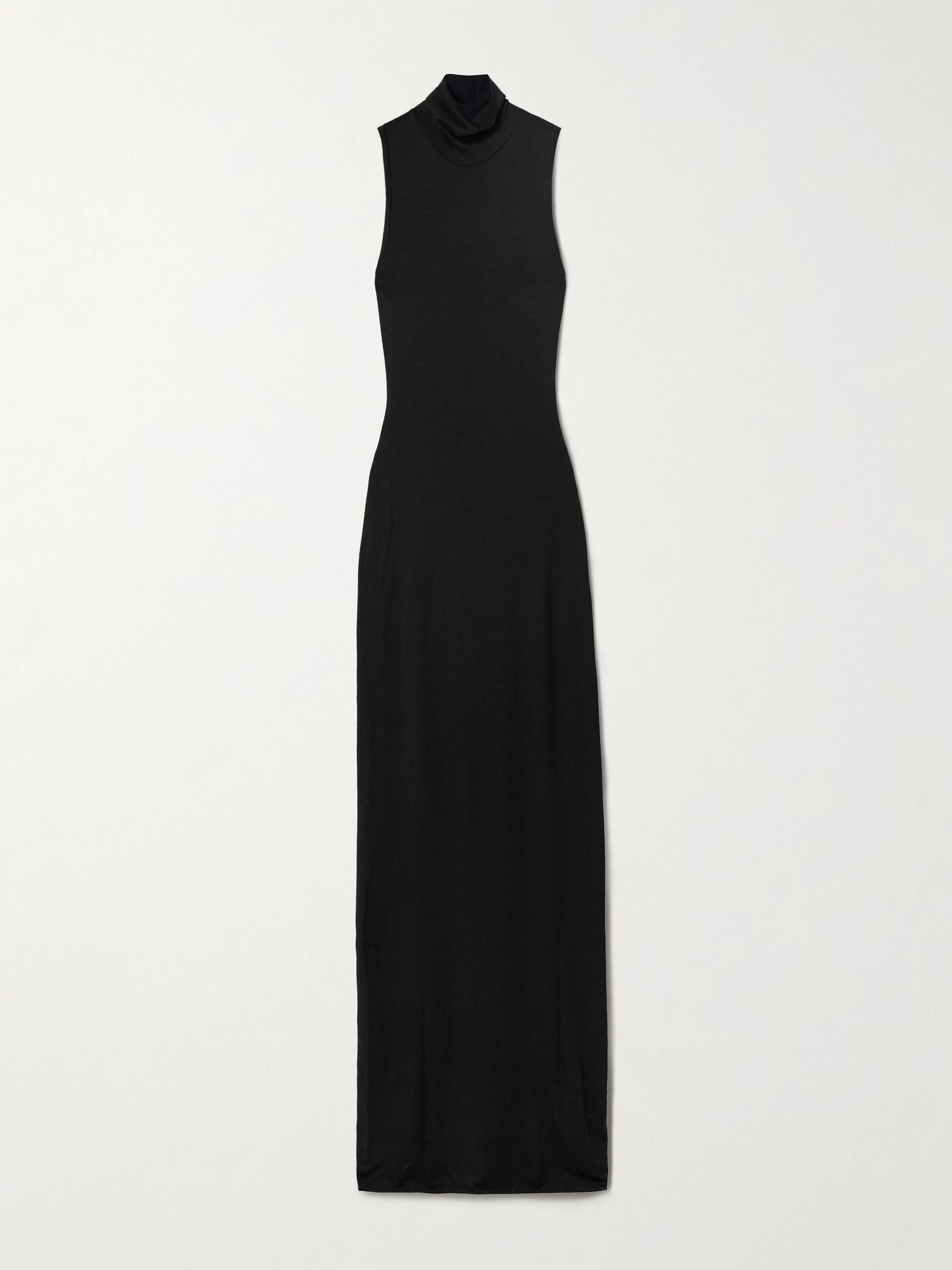 Harlow stretch-modal jersey turtleneck maxi dress Black - 1